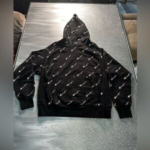 Champion Black Hoodie with Logo Pattern